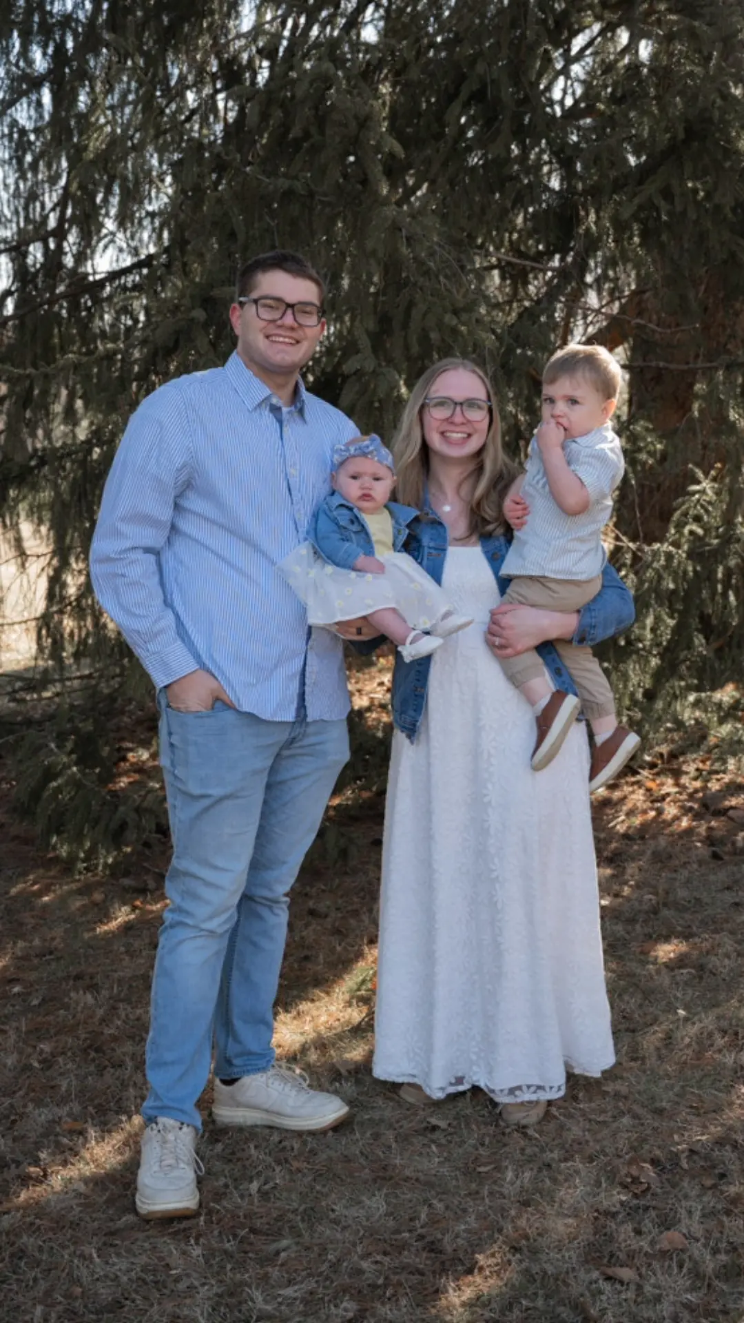 Madison Adams with her husband Lucas and their two children
